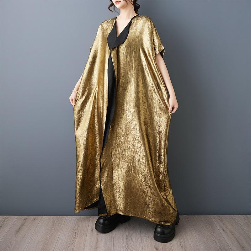 Manches courtes grande taille vintage nouvelles robes pour femmes décontracté ample longue robe d'été