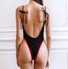 Sexy One-Piece Bikini Backless Patchwork Swimsuit Push-Up Pad Bathing Suit Beachwear