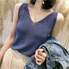 Summer Ice Silk V-Neck Backless Sleeveless Knit Top