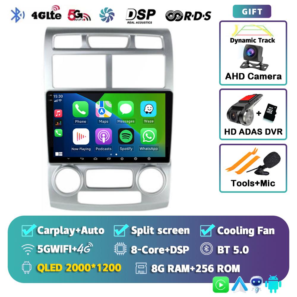 Android 14 Carplay Auto For KIA Sportage 2004 - 2007 Car Radio 4G+WIFI Player Multimedia Stereo 360 Camera Navigation Video GPS