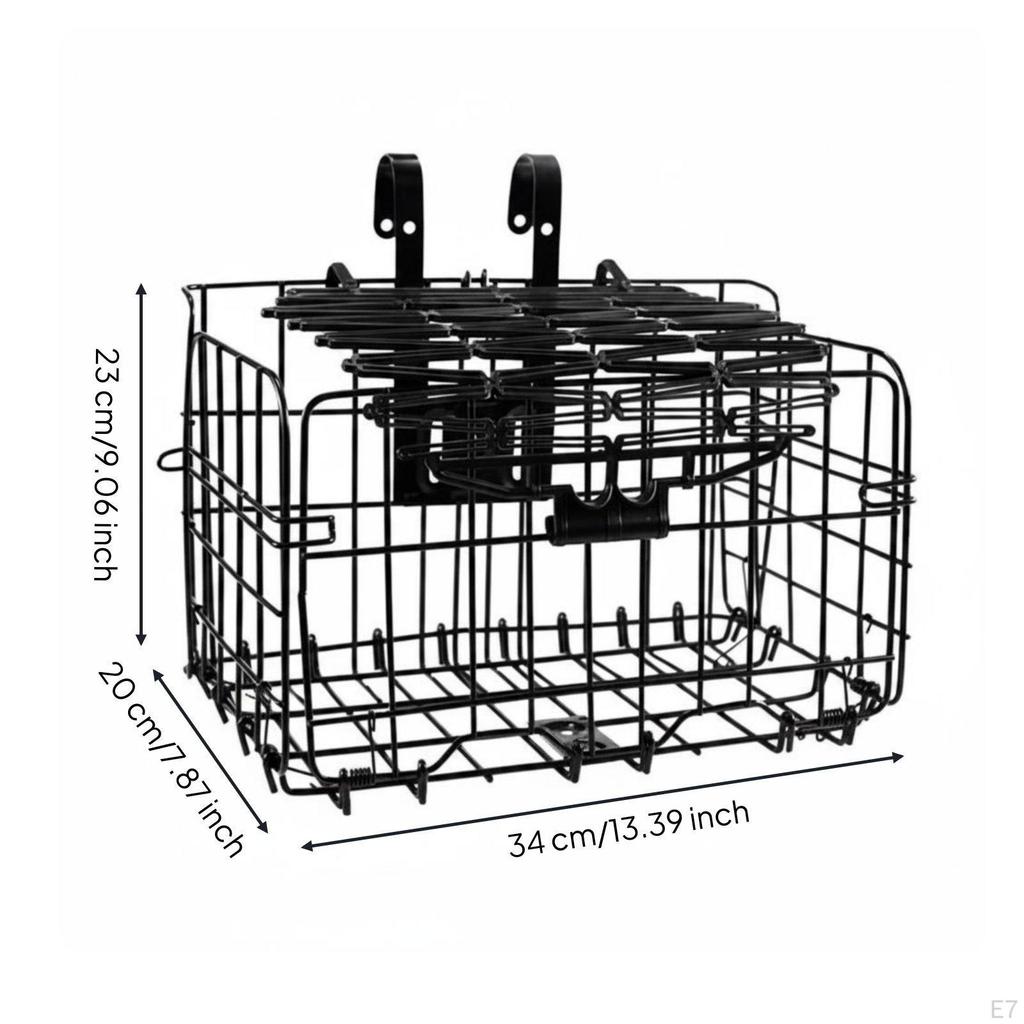 Front Bike Basket Reinforced Hook Design Black Normal
