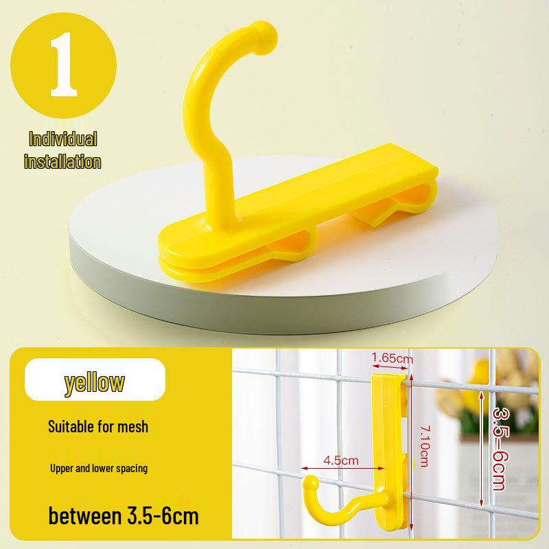 Nail-Free Grid Panel Hook for Wire Mesh Shelves - No-Drill Wall Storage Hooks for Kindergarten Display