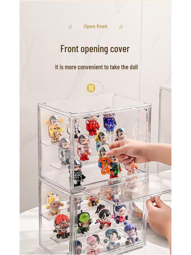 Labubu Figurine Acrylic Display Box - High Transparency Doll Storage Cabinet