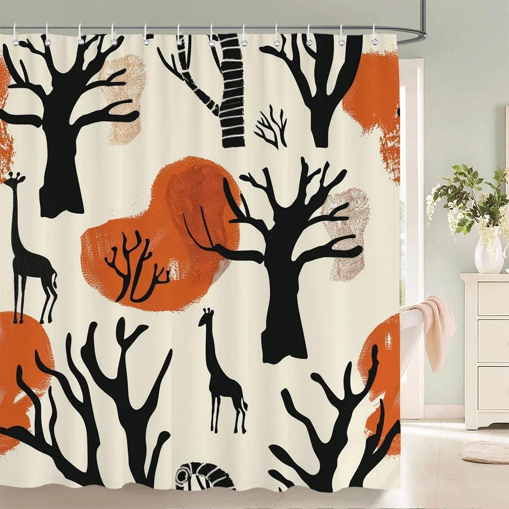 

Home Shower Curtains For Bathroom Waterproof Fabric Nordic Retro Moroccan Style Bathroom Curtains With Hooks Decorative Curtain W60H190(CM)-1 Pcs