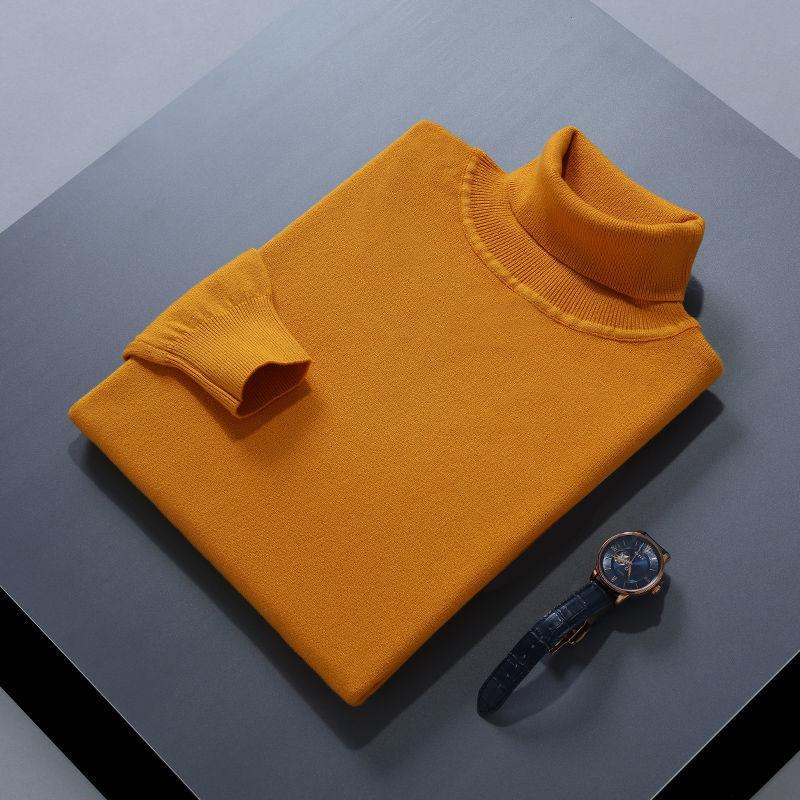 Spring And Autumn Winter Men'S High Collar Sweater Warm High End Woolen Sweater Fashion Knitted Hoodie