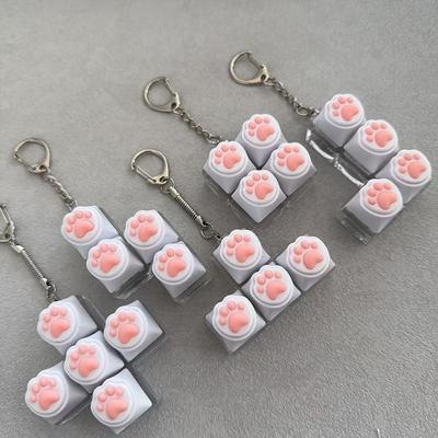 Bread Keycap Stress Relief Clicker Keychain Mechanical Keyboard Button Decompress Fingertip Keyring
