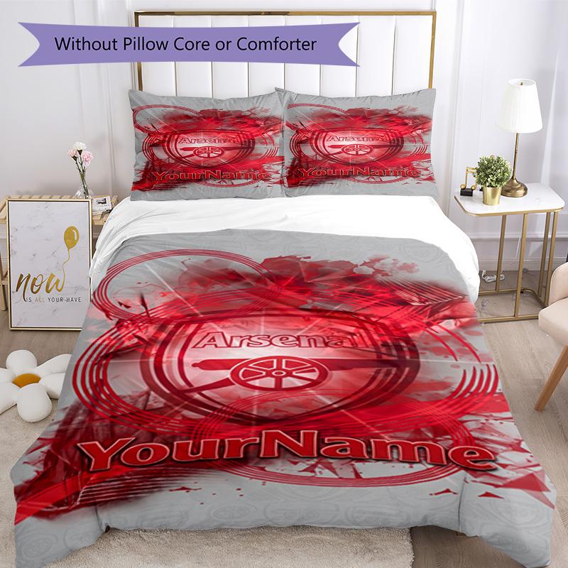 Arsenal Customize Your Name Bedding Set Breathable Duvet Cover with Pillowcases Home Decoration Birthday Gift