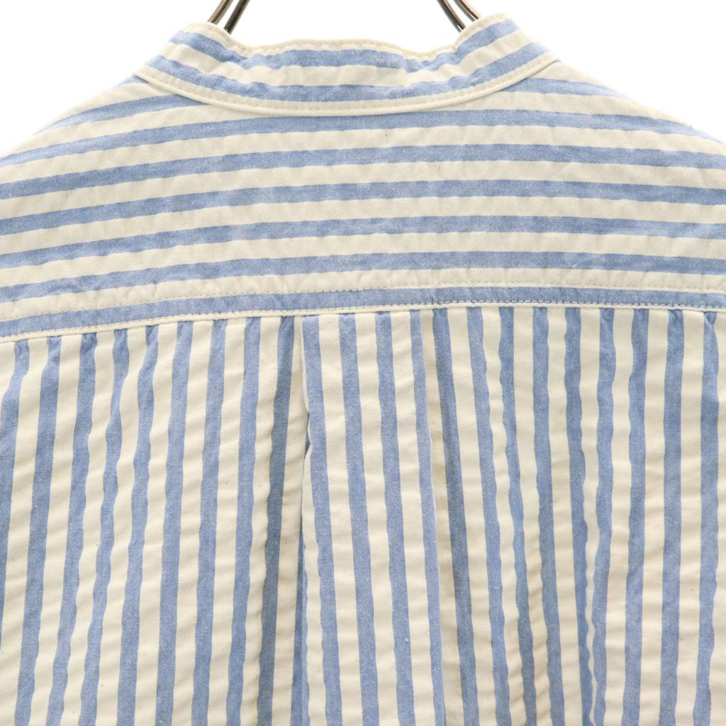 MOMOTARO JEANS Striped Pattern Long Sleeve Pullover Band Collar Shirt Men's Used