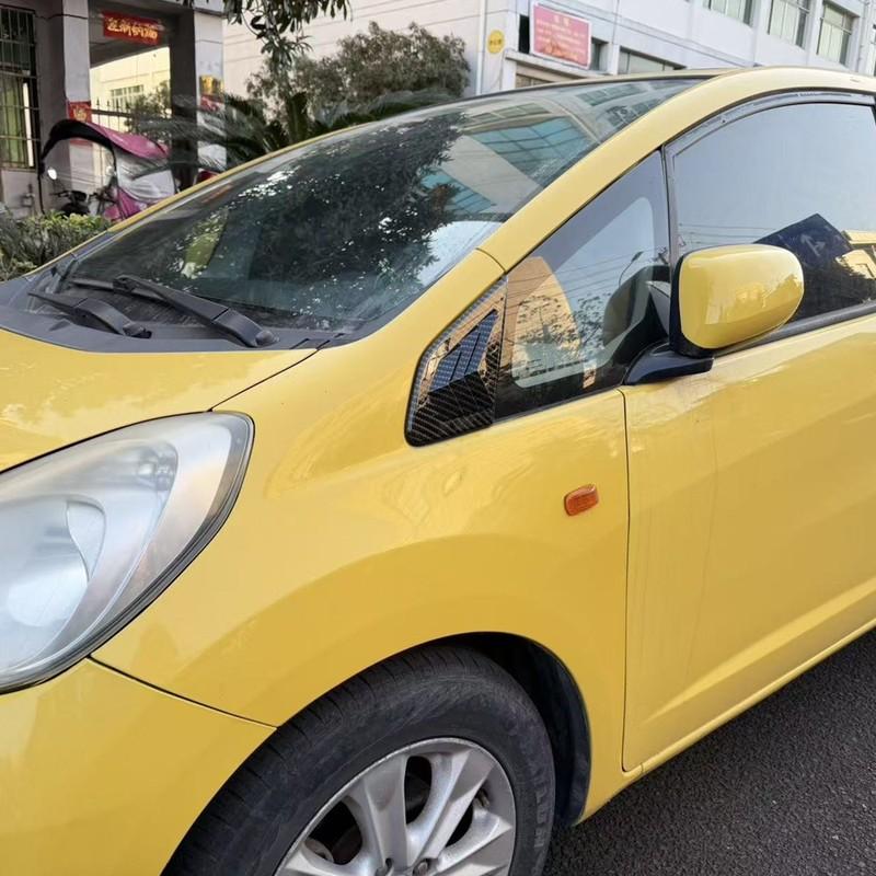 For Honda Fit Jazz 2009-2013 ABS Plastic Front Window Quarter Louver Cover Side Vent Trim Car Adhesive Accessories