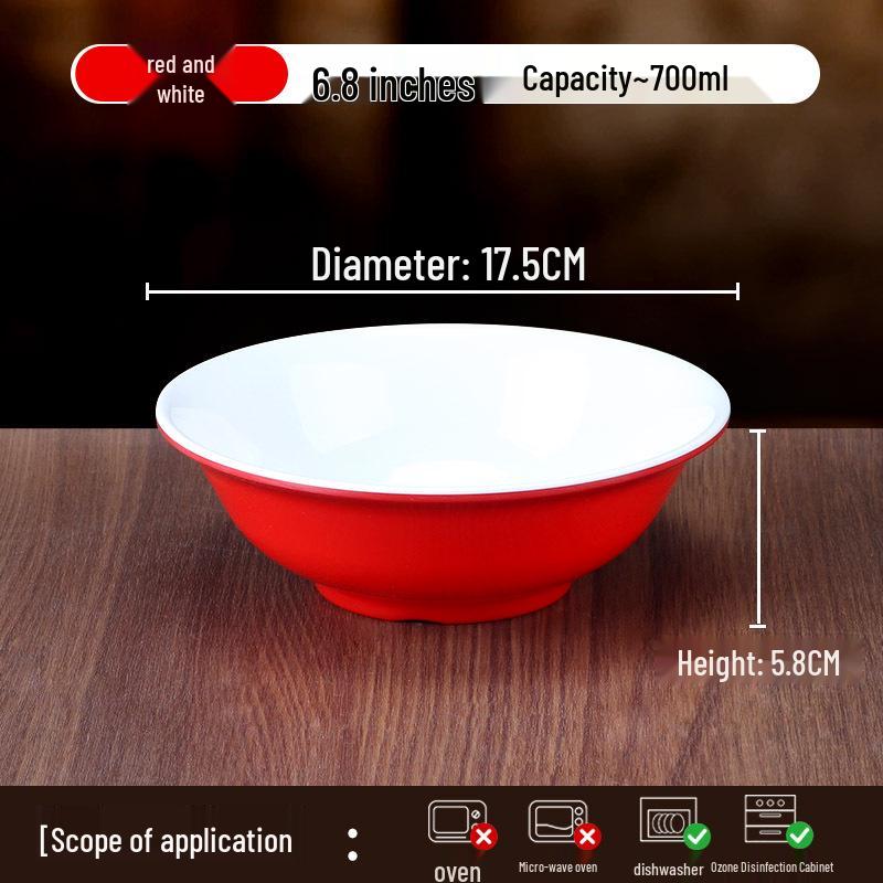 10-Piece Melamine Bowl Set: Ideal for Breakfast, Soup, Congee, Soy Milk, Wonton, Rice Noodle, and Hot & Spicy Soup.