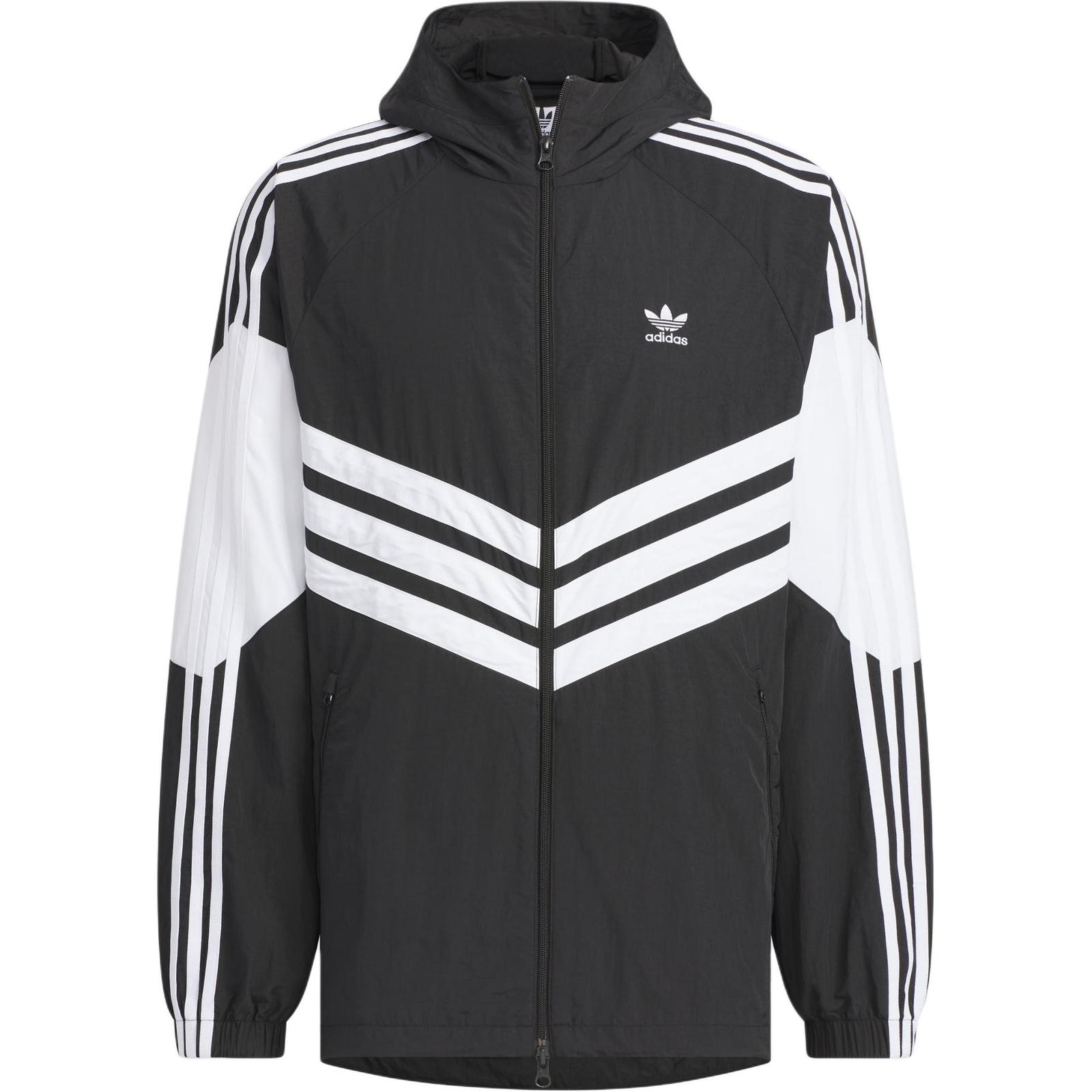 adidas Adicolor Windbreaker Retro Three Stripes Logo Hooded Jacket JM7260 XL
