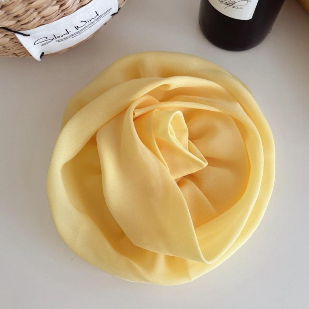Yellow Chiffon Hairpin French Women Barrette Elegant Rose Flower Hair Clips  Seaside