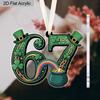 1pc St. Patrick's Day Acrylic Hanging Ornament Shamrock Hat 67 Design Window Garden Party Decoration Gift