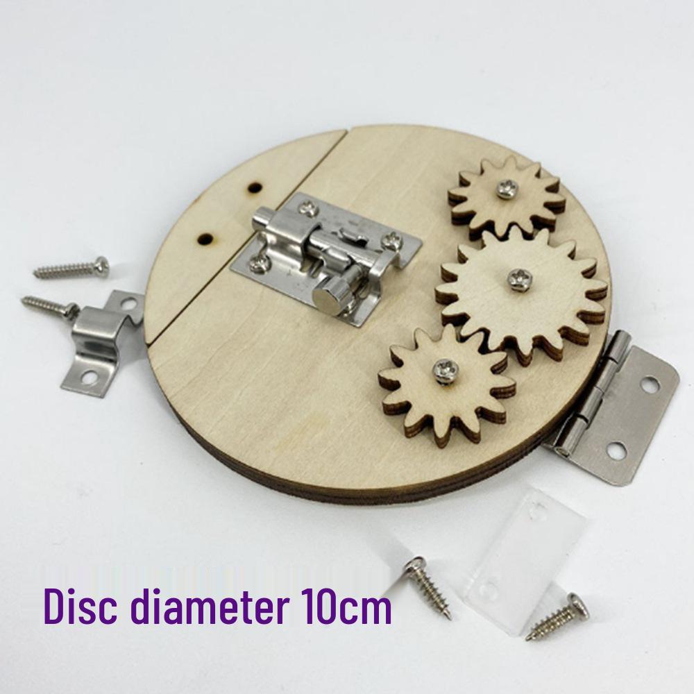 Hand-Painted DIY Busy Board: Educational Wooden Gears & Clock Ornament for Teaching and Decoration