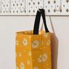 1pc Floral Polyester Plastic Bag Dispenser, Foldable Trash Bag Organizer With Hanging Design, Multi-Color Grocery Storage Container