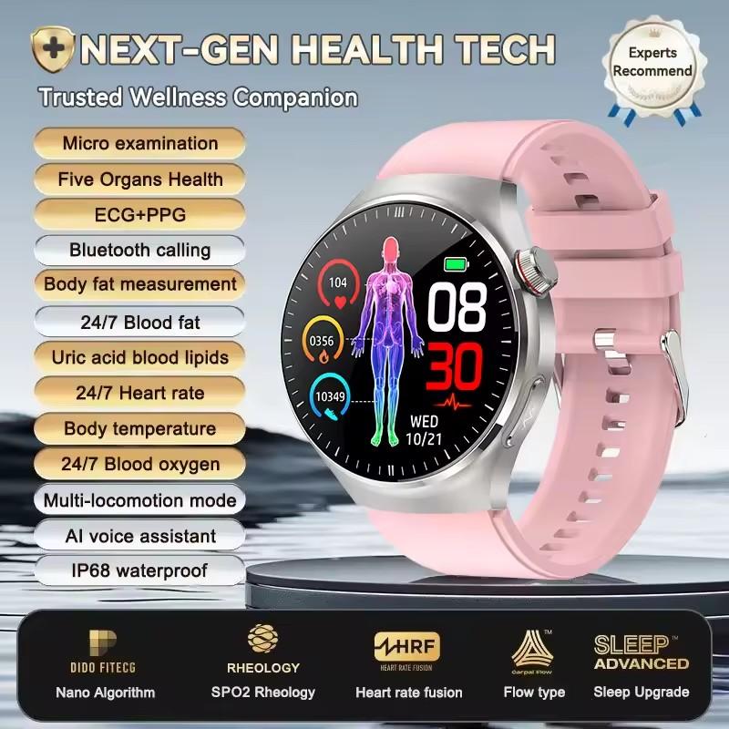 Men Smart Watch AMOLED ECG Health Monitoring Outdoors Flashlight Bluetooth Calling Sports Fitness Tracker TK27 Smartwatch