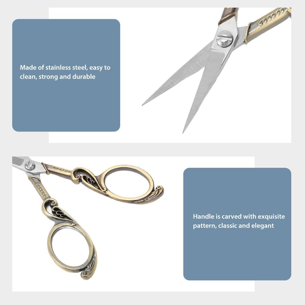 Vintage Stainless Steel Craft Scissors High Sharpness Effort Saving Embroidery Scissors Sewing Shears Needlework Projects