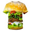 Food Hamburger Pattern T Shirt For Men Funny 3D Printed Tees Summer Casual Short Sleeve Round Neck Tops Oversized T-Shirts