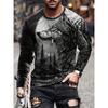 Animal Print Men's Long Sleeve T-shirt Spring And Autumn Men's Daily Casual Top 3D Wolf Print Men's Fashion Long Sleeve T-shirt