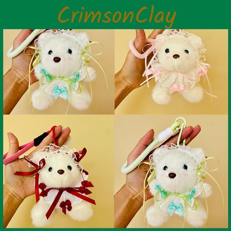 Bow Lace Cute Decoration Cartoon Plush Bear Doll Pendant Children Toy Gift For