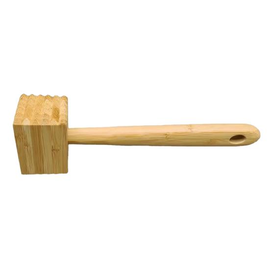 Meat Hammer Double-sided Bamboo Meat Tenderizer And Softener Long Handle Hanging Hole Kitchen Tool