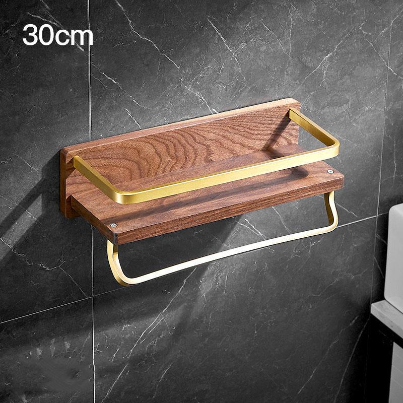 Solid Wood Bathroom Shelving Wall Hanging Toothbrush Teeth Cup Holder Cosmetics Storage Rack Towel Holder Paper Towel Holder