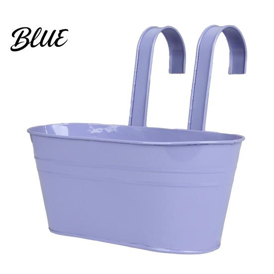 Metal Flower Pots with Hooks Hanging Planter Pot Drainage Holes Detachable Hooks Balcony Railing Planter Boxes Plant for Garden Fence Indoor