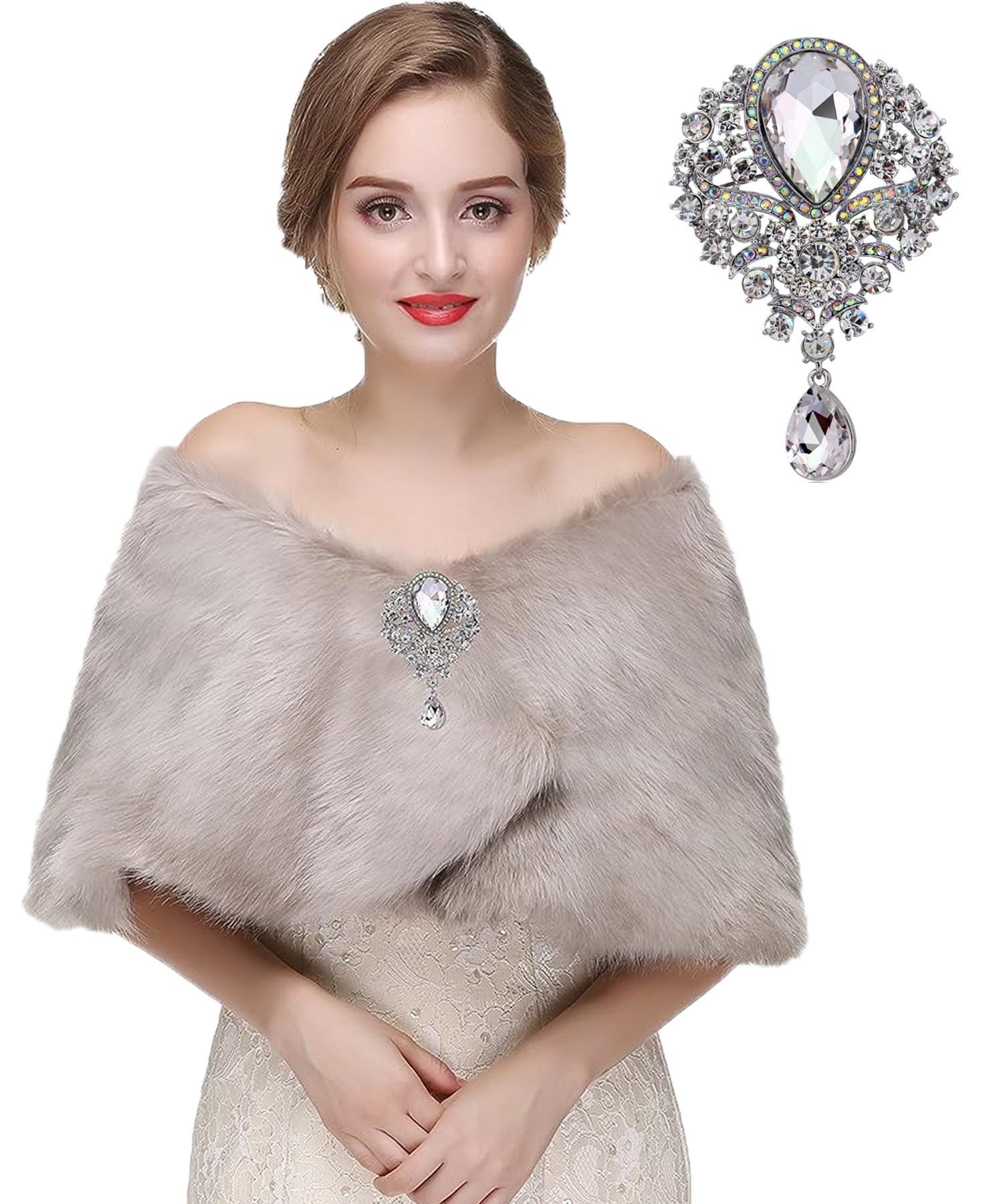 

Хутряний Хутряний Хутряний Японський Хутряний Шаль з Вечіркою Для Захисту від Холоду [Muzhilun] Палантин, Шаль, Кімоно, Брошка, Сукня, Осінньо-Зимова Мода,