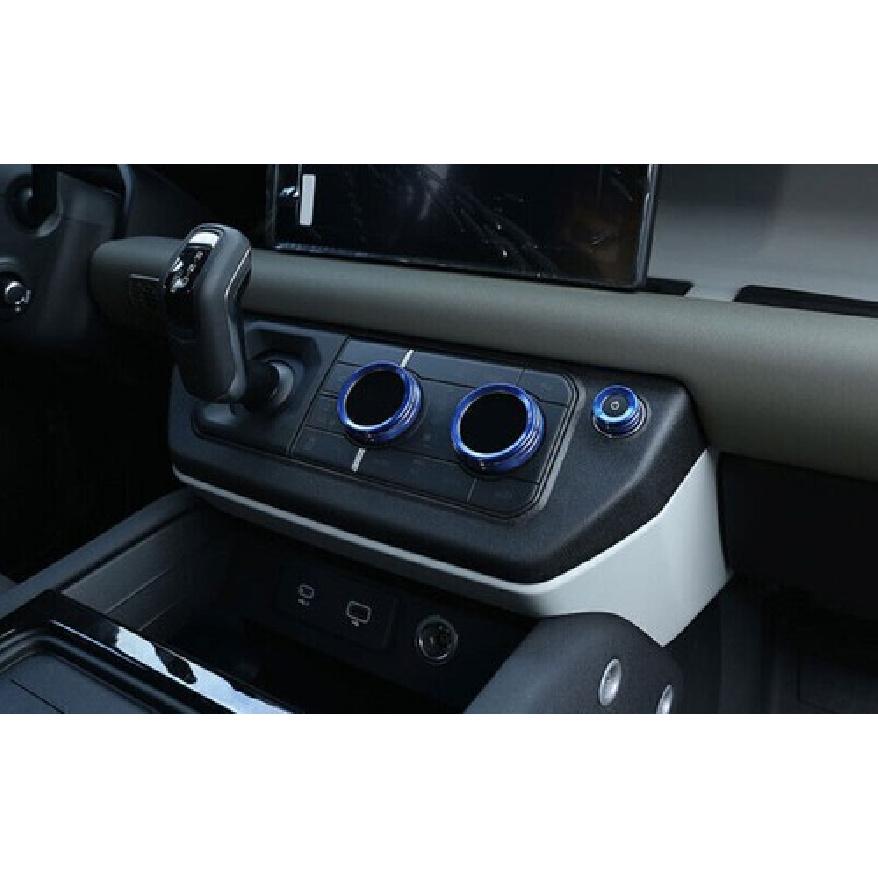 Fit For Defender 110 - Blue Aluminum Central Console Ac Knob Cover Trim
