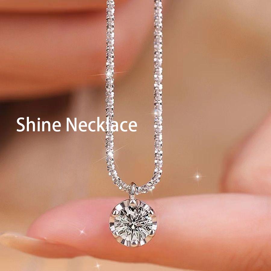 Crystal Shine Necklace for Women Wedding Jewelry Minimalism Girls Neck Chokers