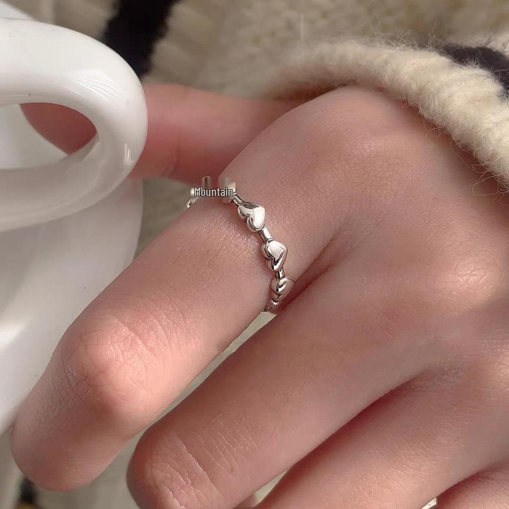 Korean Style Irregular 925 Sterling Silver Women's Versatile Ring, Non-Fading Niche Ins Design