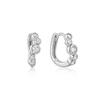 Silver Small Sparkling Tide Hunger Hoop 925 Silver Earrings E075-17H.