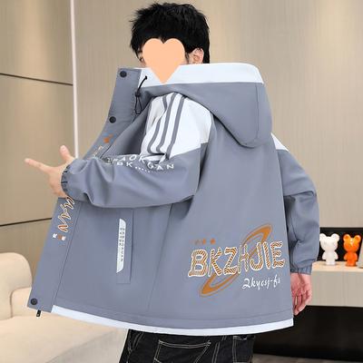 Spring and Autumn Men's Jackets New Casual Hooded Versatile Jackets Men's Trendy Handsome Loose Men's Gowns