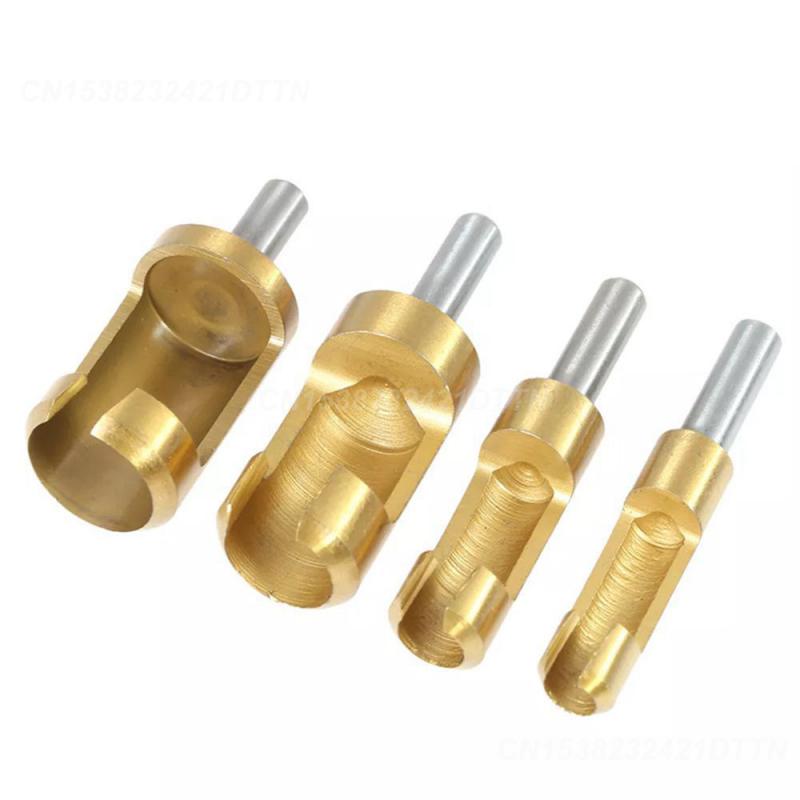 2/3/4PCS Wood Tool Drill Bits Plug Cutter Drill Bits High Carbon Steel Titanium Coated Cork Drill Hand Tools Cork Spike Hole Saw