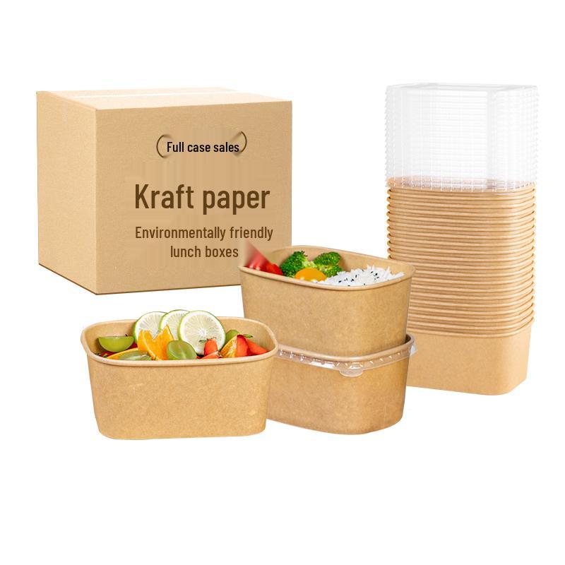 temeiju Disposable Kraft Paper Food Containers with Lids