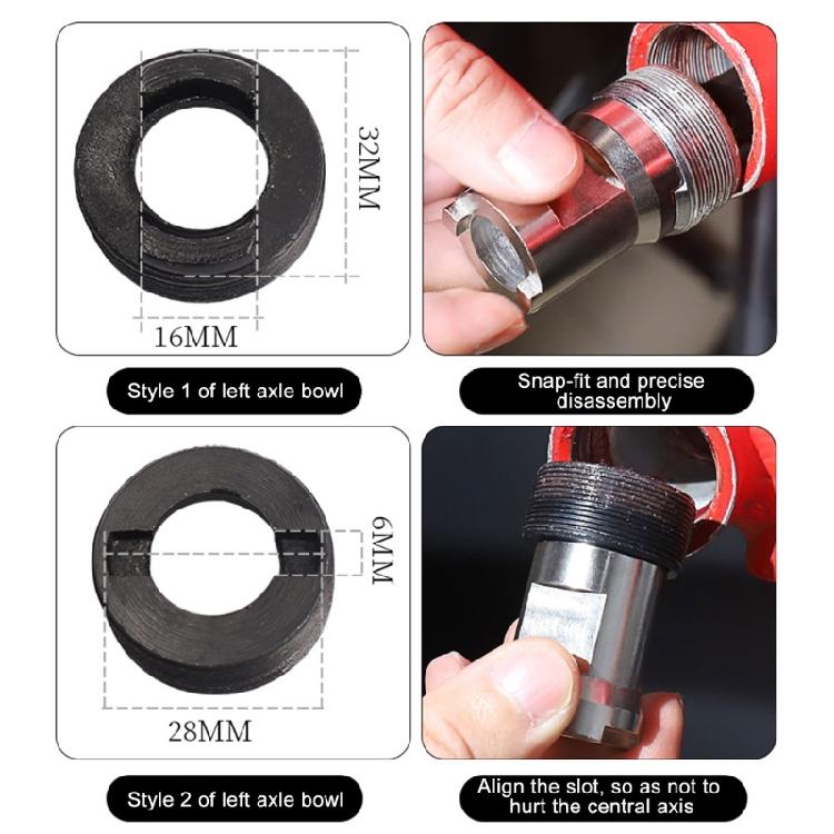 Bicycles Bottom Axes Tool Bike Crank Remover Steel Mountain Bike Bottom Bracket Removal Tool for Bicycles Centre Shafts