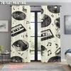Plane Printing Curtains Roller Blinds Nostalgia Music Versatile Fabric Without Rod Festive Use Bedroom Various Set Of 2 Made Polyester Master Decor