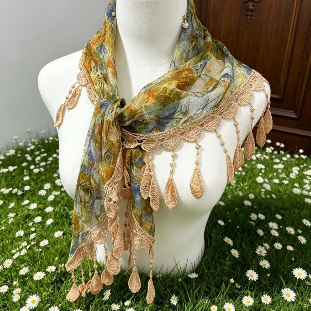 Asymmetric Shape Fringe Waist Belt Mesh Texture Chic Tassel Wrap Dance Practice Room