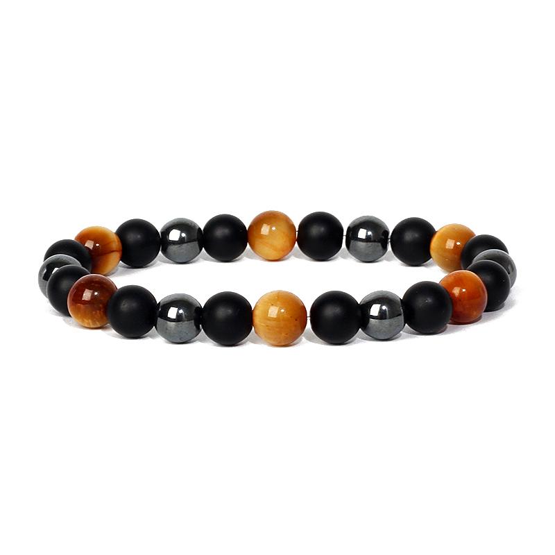 Facted Obsidian Hematite Tiger Eye Bracelets for Magnetic Health Protection Soul Jewelry Nature Stone Beads Bracelet Men Pulsera