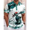 Golf Skull Pattern Man Polo Shirts Colorful Cool 3D Printed Tees Summer Casual Street Short Sleeve Loose T-Shirt Lapel Tops Tees