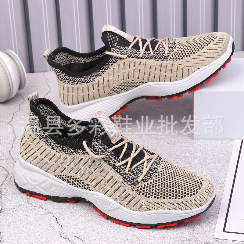 New lace-up casual sports shoes platform-soled real fly-woven running shoes cloth shoes