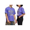 Adidas Originals Large Logo Letter Round Neck Casual Sport Short Sleeve T-Shirt Unisex Tops Purple HC3077