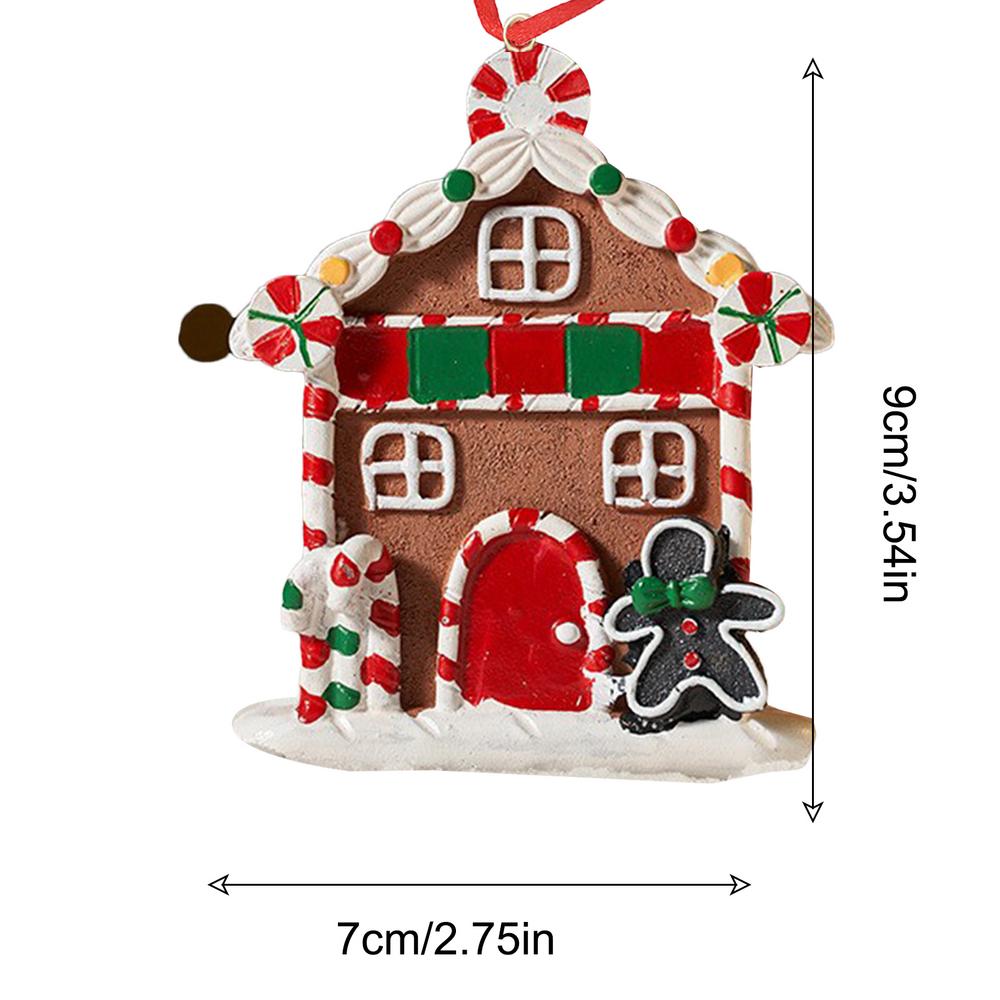 Christmas Gingerbread Ornaments Resin Christmas Pendant Cute Cartoon Ornaments Resin Christmas Tree Fireplace Ornaments Holiday
