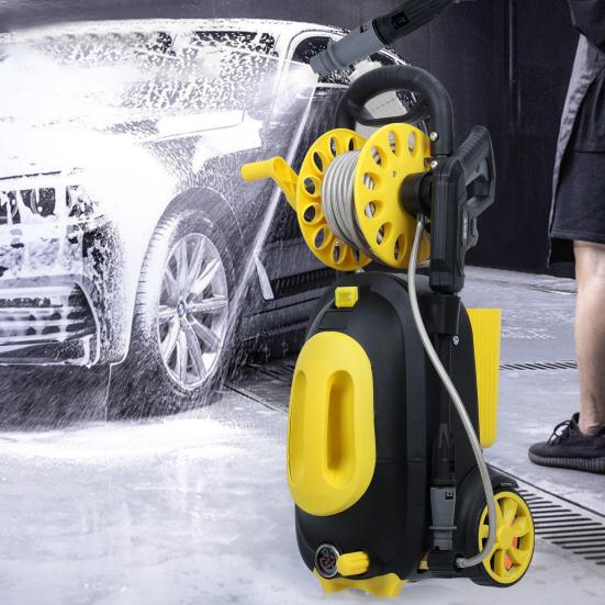 Hochdruckreiniger, Elektrischer Hochdruckreiniger, 80BAR Hochdruckreiniger, 1,5KW Hochdruckreiniger mit Induktionsmotor, Automatische Abschaltung, Manometer