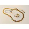 Premium Metal Copper Plated 18K Real Gold Inlaid Colorful Gemstone Clavicle Chain Niche Light Luxury Wide Necklace