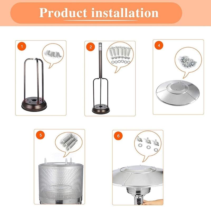 652F Outdoor Replacement Part Bolt Nut Set Patio Heater Accessories Round Umbrella