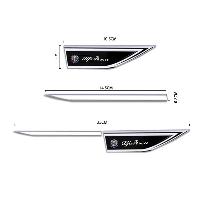 For Alfa Romeo For Alfa Romeo Giulia Stelvio MiTo Giulietta 147 156 159 166 4C Car Chrome Car Body Side Doors Blade Auto Sticker