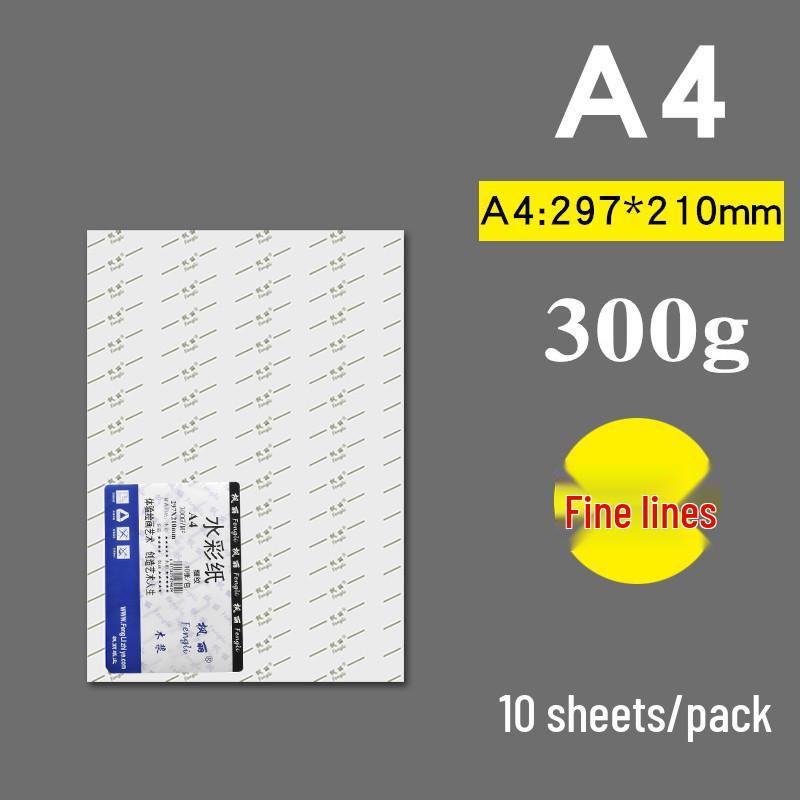 Professional 300g Watercolor Paper, Medium Rough, Fine Texture, 4K/8K/A4 for Beginners & Art Students