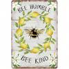 Metal Wall Art Bee Lemon Retro Kitchen Decor