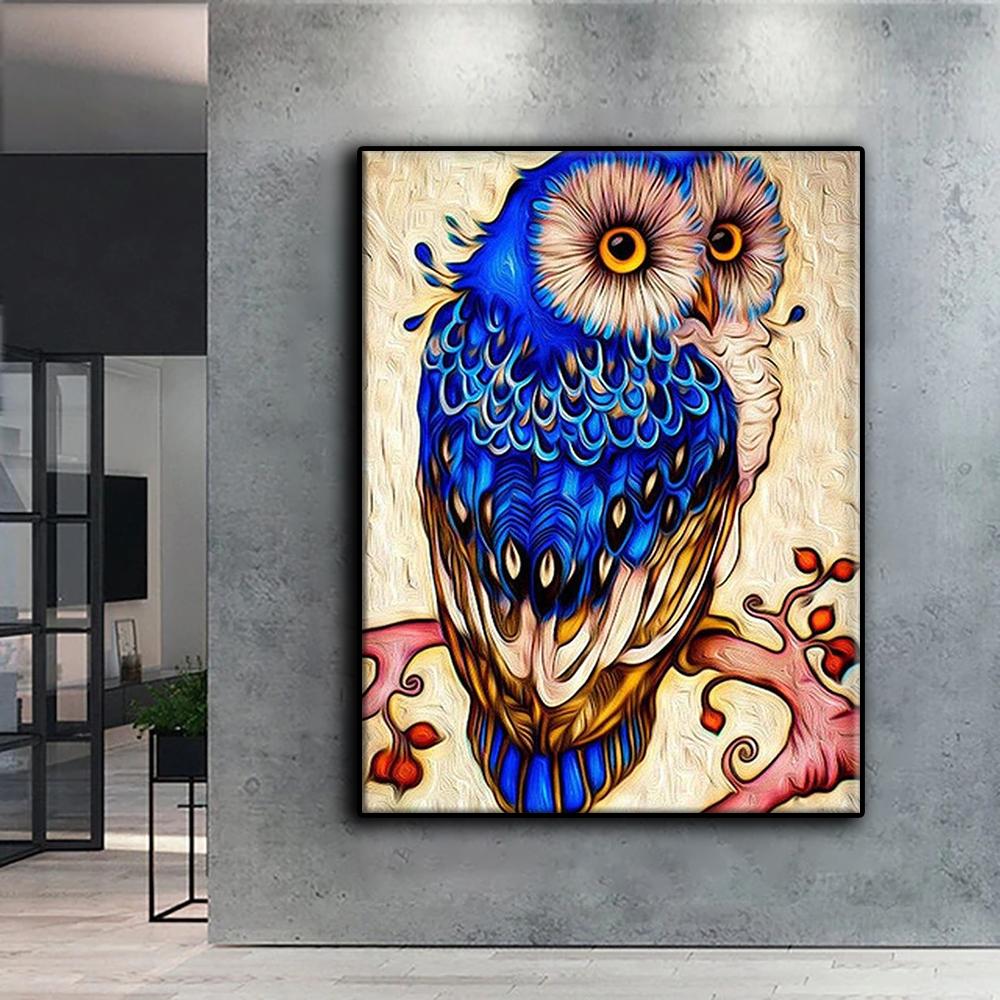 Diamond Painting Animal Owl Embroidery Cross Stitch Rhinestone Home Decor